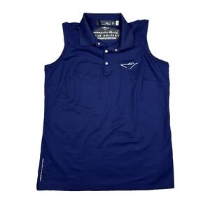 Ralph Lauren Womens Sleeveless Polo RLX Navy Golf Shirt Size M Classic Fit‎